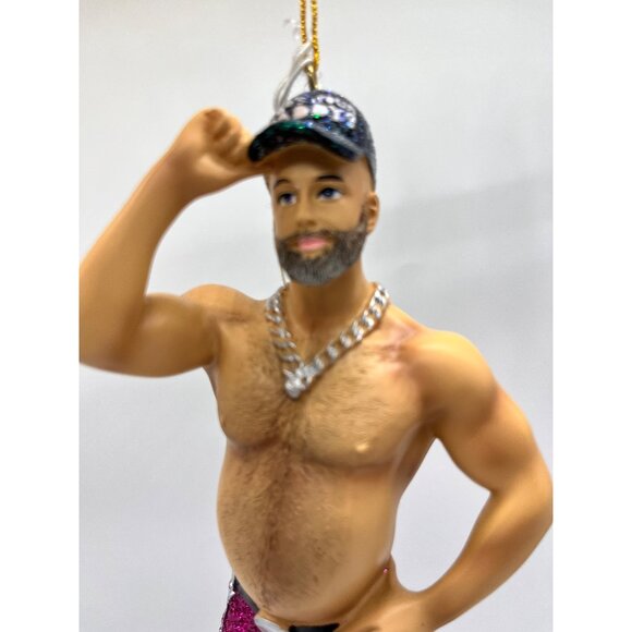 December Diamonds MERMAN Mermaid Man Gay Who's Your Daddy Bear ornament NWT - Picture 3 of 6